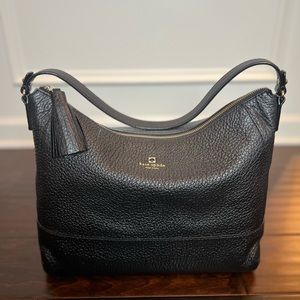 Kate Spade “Southport Avenue Cathy” Black cross grain leather Shoulder Bag